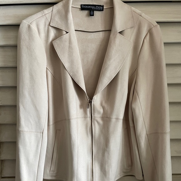 Proportion petite, Conrad C cream microfibre suede blazer sz4 - Picture 8 of 9